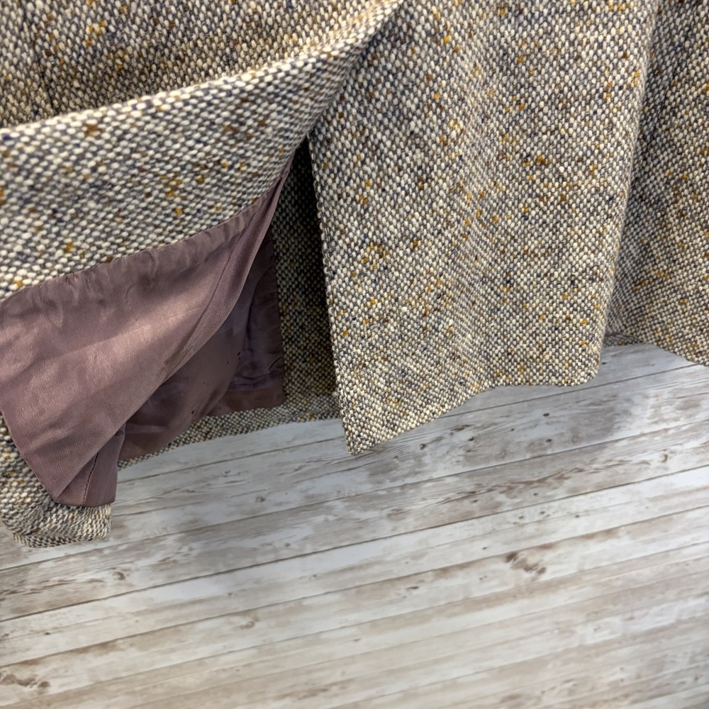 Vtg Hourihan by Jimmy Hourihan Womens 12 Blazer Beige Donegal Tweed Pure Wool - Picture 14 of 14